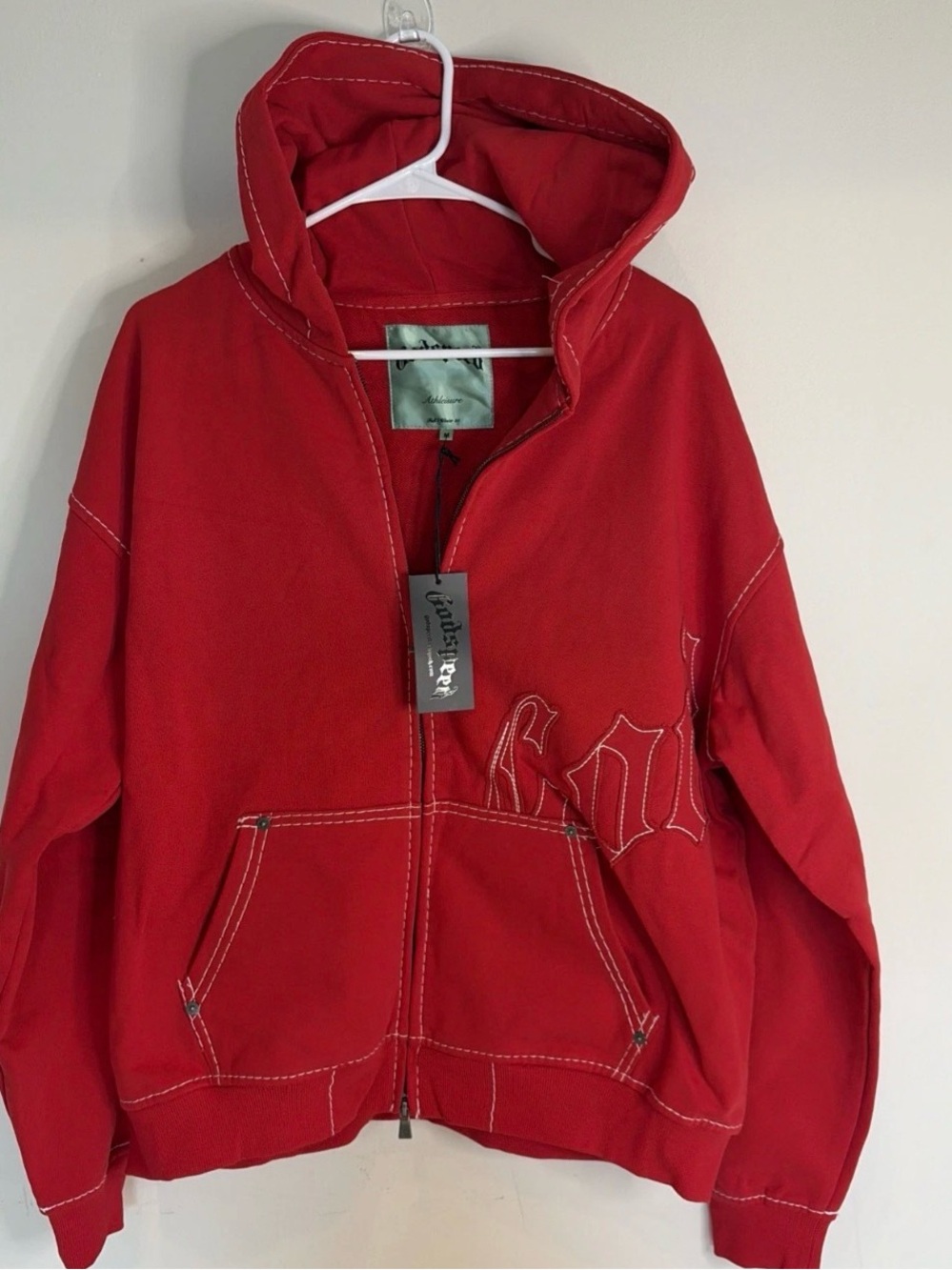 Godspeed Athleisure Red Full Zip Hoodie Graphic M NWT